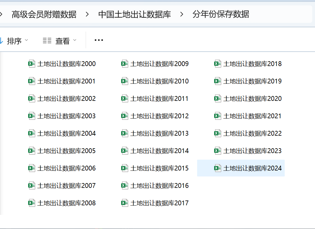 1中国土地出让数据库-分年份保存数据